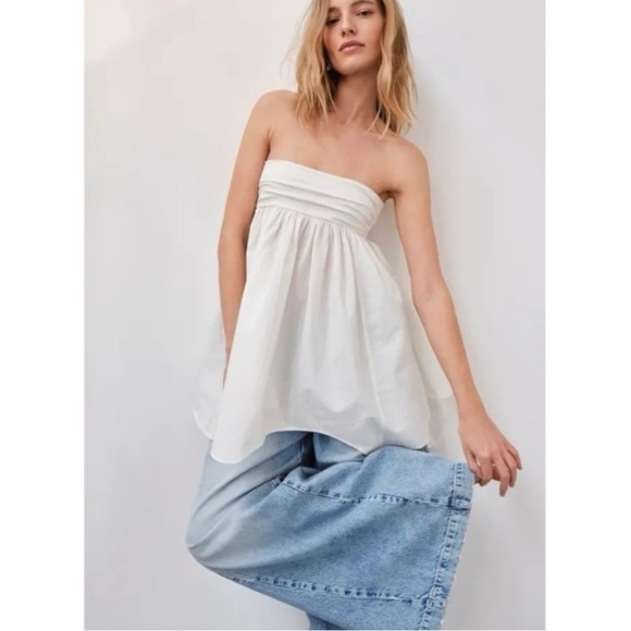 Free People Equinox Denim Trousers Lake Life Blue 29 Wide Leg Jeans Slouchy - Picture 14 of 16